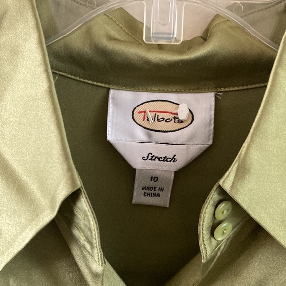 Talbots blouse Mustard Green size 10. - Picture 2 of 3